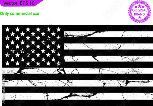  USA Flag. Distressed American flag with splash elements, patriot, military flag Distressed American flags set, eps10, transparent background, high resolution, Only commercial use