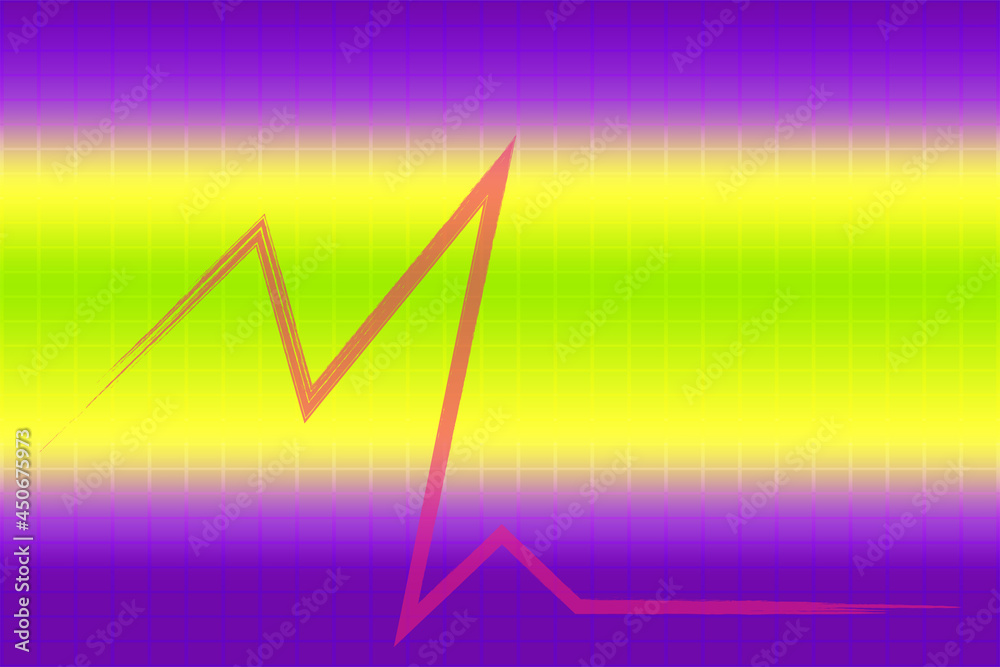 Fototapeta premium Abstract bright background with ruler, cells and graph in bright colors, stock exchange