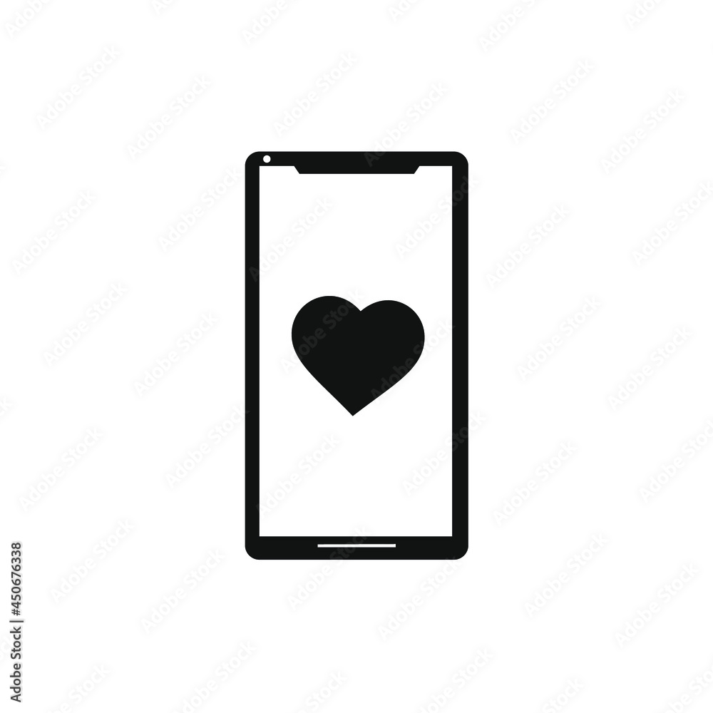 love icon image inside smartphone love icon image inside smartphone
