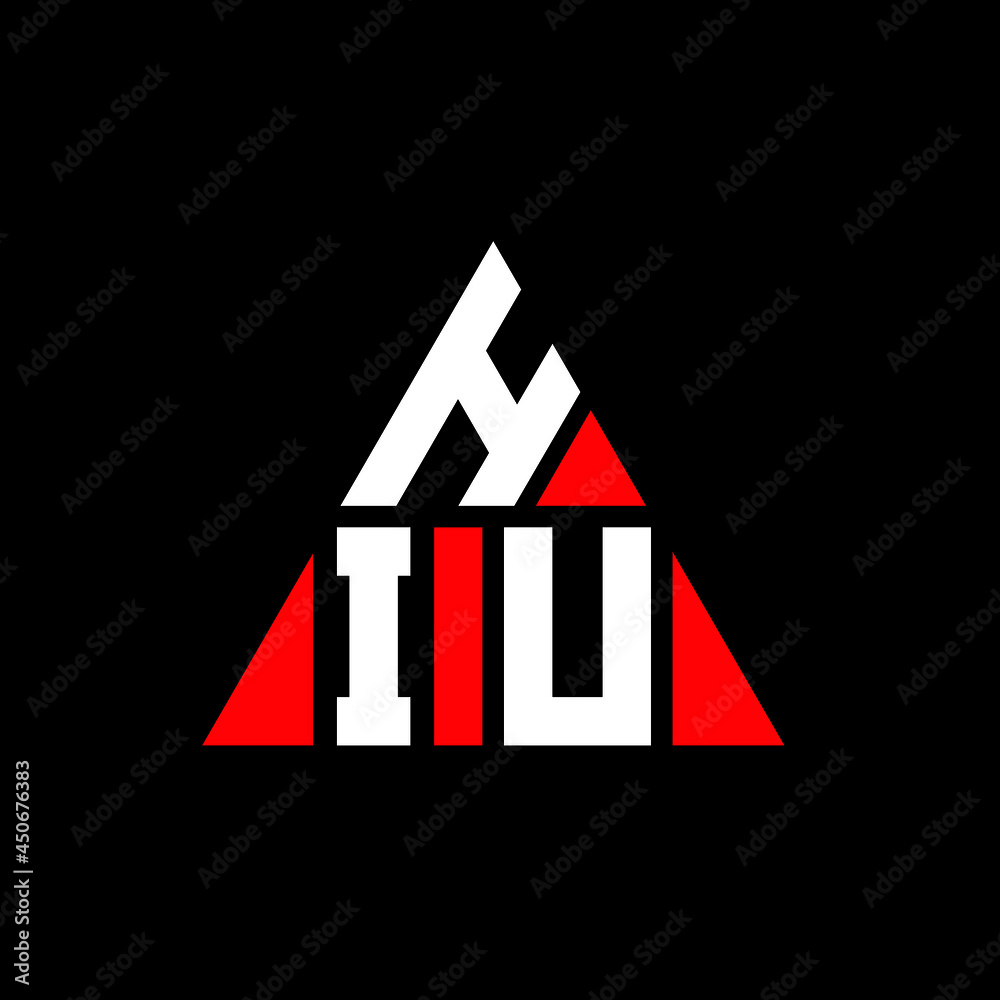 HIU triangle letter logo design with triangle shape. HIU triangle logo ...