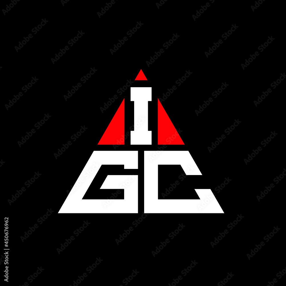 IGC triangle letter logo design with triangle shape. IGC triangle logo