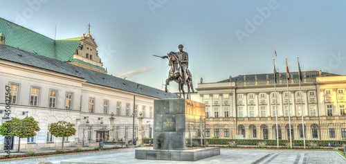 Warsaw, Landmarks on Nowy Swiat street, HDR Image