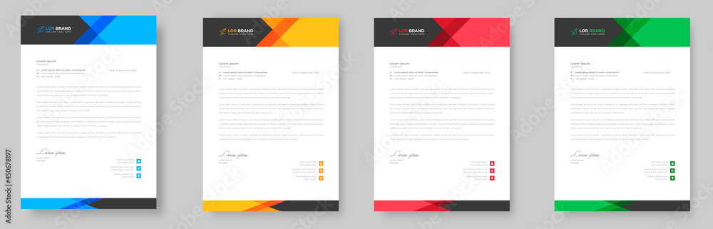 corporate modern letterhead design template with yellow, blue, green and red color. creative modern letter head design template for your project. letterhead, letter head, Business letterhead design. corporate modern letterhead design template with yellow, blue, green and red color. creative modern letter head design template for your project. letterhead, letter head, Business letterhead design.