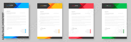 corporate modern letterhead design template with yellow, blue, green and red color. creative modern letter head design template for your project. letterhead, letter head, Business letterhead design.