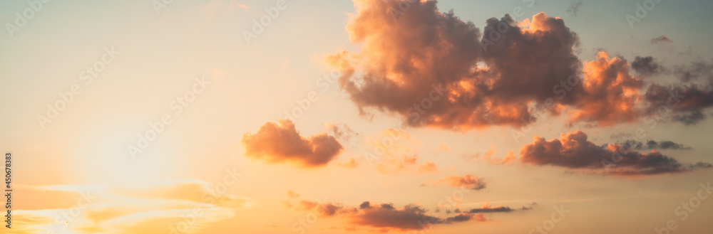 Nature of sky sunset using as background cover page
