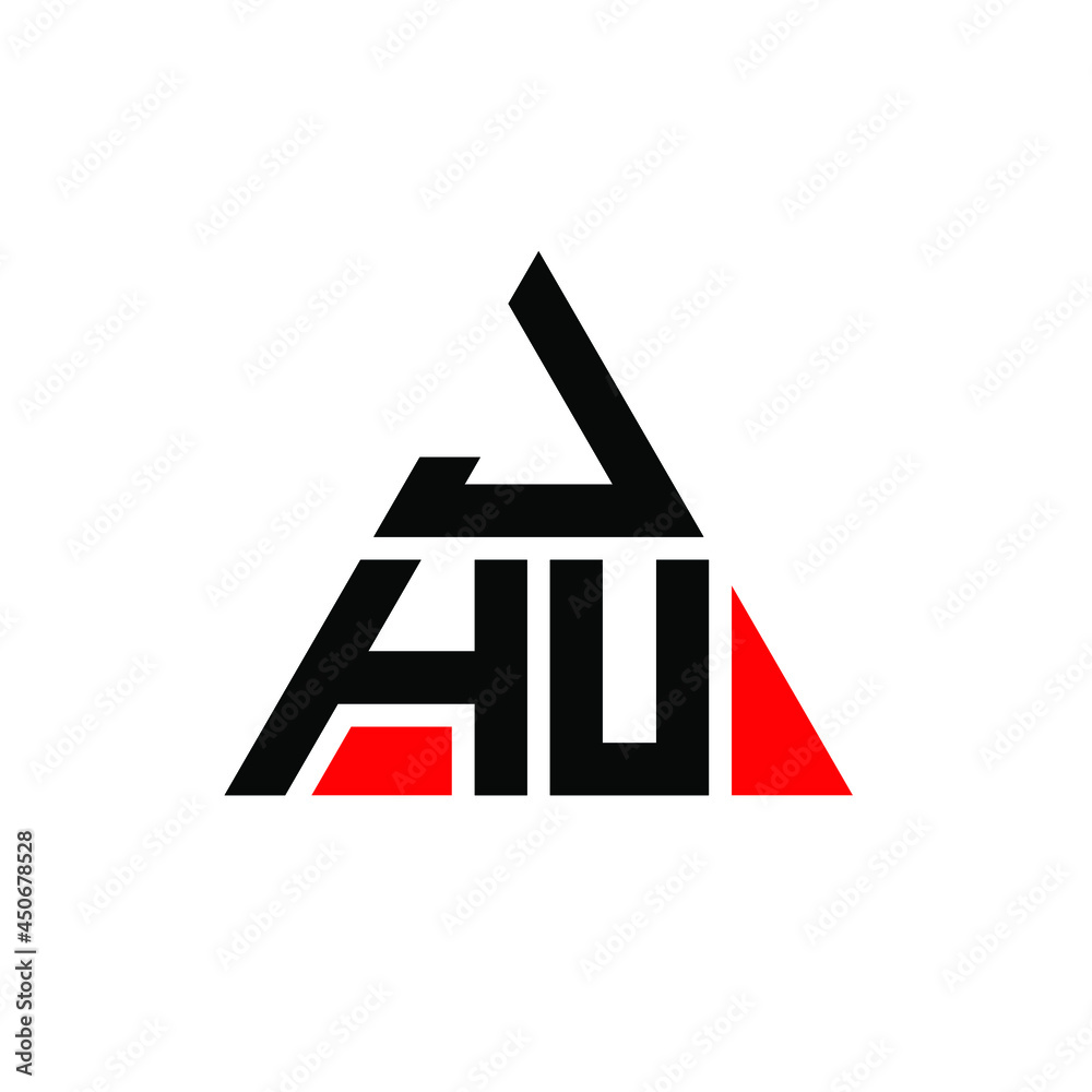 JHU triangle letter logo design with triangle shape. JHU triangle logo design monogram. JHU triangle vector logo template with red color. JHU triangular logo Simple, Elegant, and Luxurious Logo. JHU 
