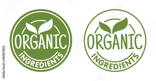 Organic Ingredients round stamp