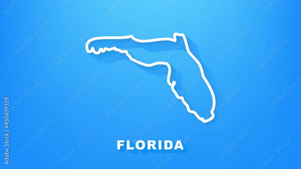 Florida state map outline animation. Motion graphics. Florida state map outline animation. Motion graphics.