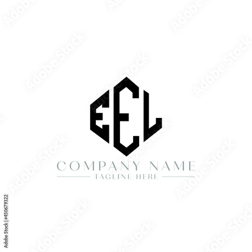EEL letter logo design with polygon shape. EEL polygon logo monogram. EEL cube logo design. EEL hexagon vector logo template white and black colors. EEL monogram, EEL business and real estate logo. 