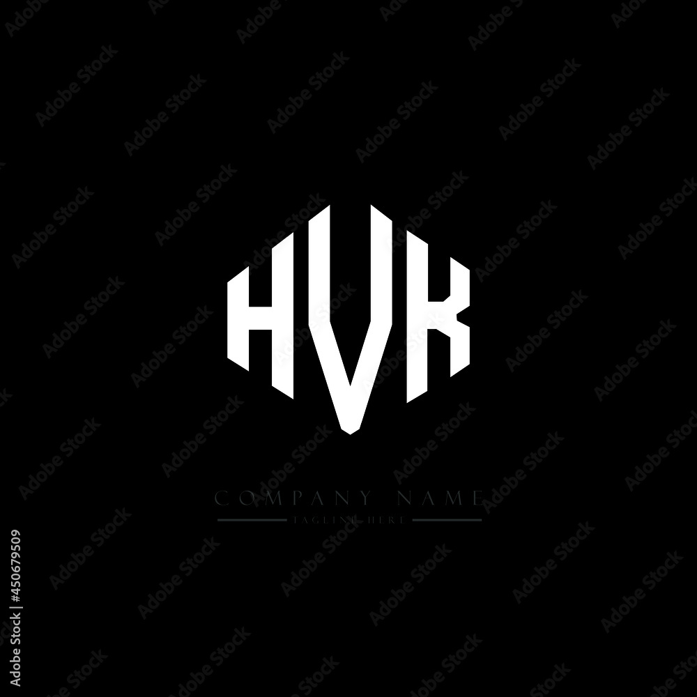 HVK letter logo design with polygon shape. HVK polygon logo monogram. HVK cube logo design. HVK hexagon vector logo template white and black colors. HVK monogram, HVK business and real estate logo. 