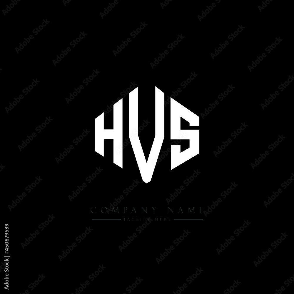 HVS letter logo design with polygon shape. HVS polygon logo monogram. HVS cube logo design. HVS hexagon vector logo template white and black colors. HVS monogram, HVS business and real estate logo. 