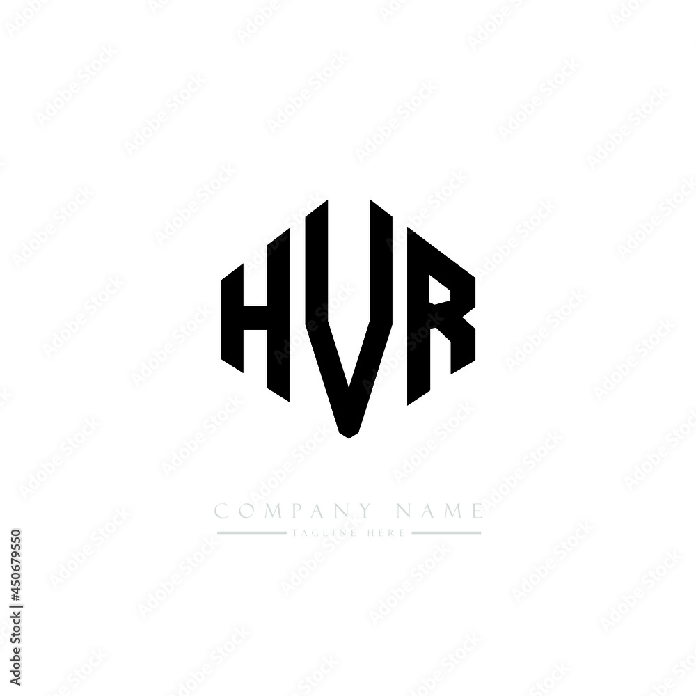 HVR letter logo design with polygon shape. HVR polygon logo monogram. HVR cube logo design. HVR hexagon vector logo template white and black colors. HVR monogram, HVR business and real estate logo. 