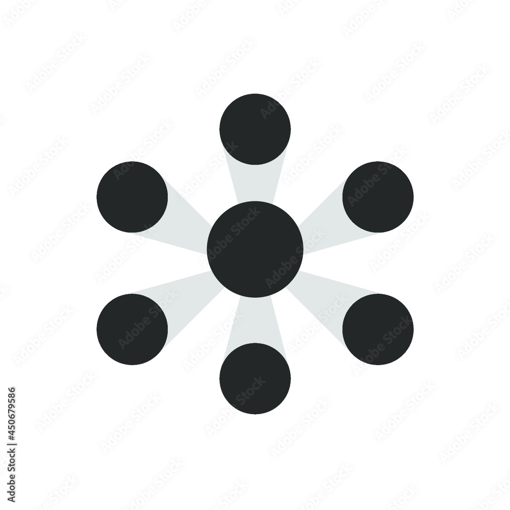 a collection of small and large circles linked by gray shadows a collection of small and large circles linked by gray shadows