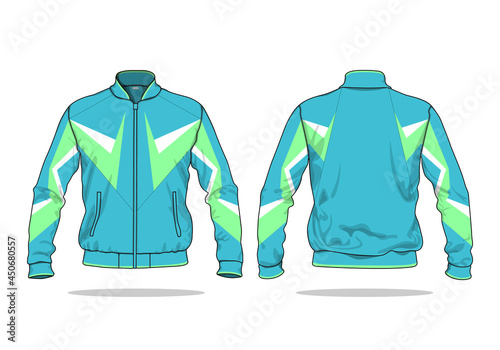 retro vintage windbreaker jacket template