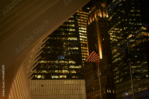 beautiful city skyline at night. USA