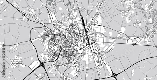Urban vector city map of Olomouc, Czech Republic, Europe