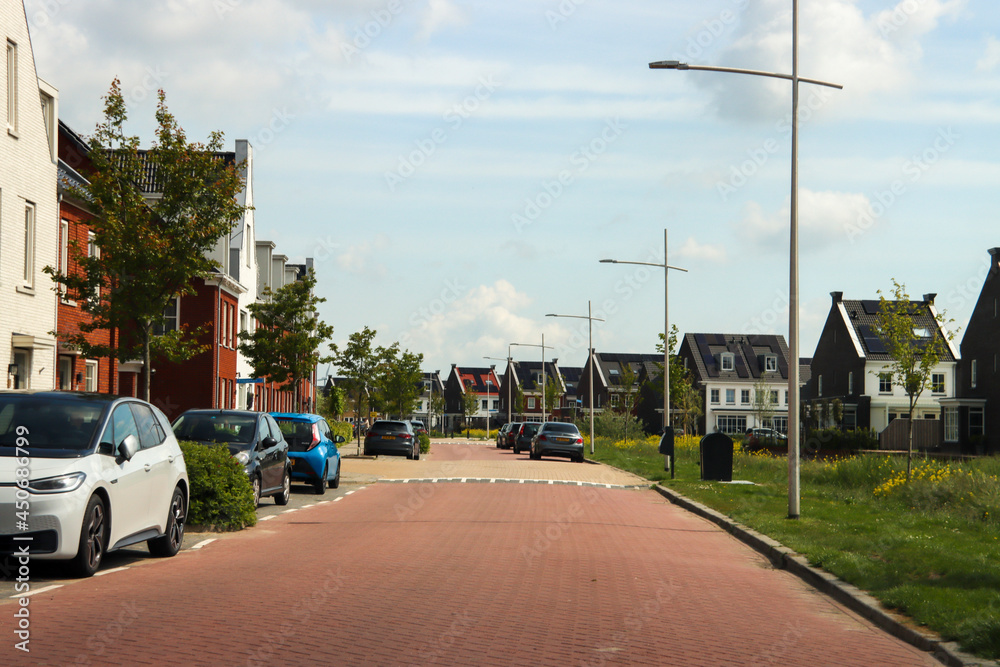 New construction district Koningskwartier in Zevenhuizen, South Holland as an extension of the municipality of Zuidplas in the Zuidplaspolder