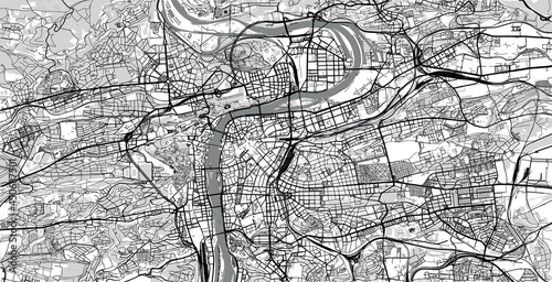 Urban vector city map of Prague, Czech Republic, Europe