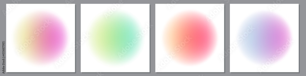 Set of modern gradient vector background in pastel colors - obrazy, fototapety, plakaty 