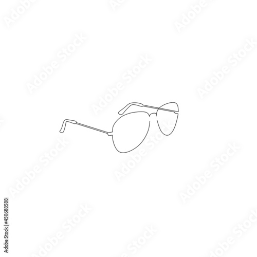 Continuous line drawing of eye glasses, object one line, single line art, hand drawn, vector illustration