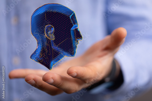 Abstract polygonal human fa...