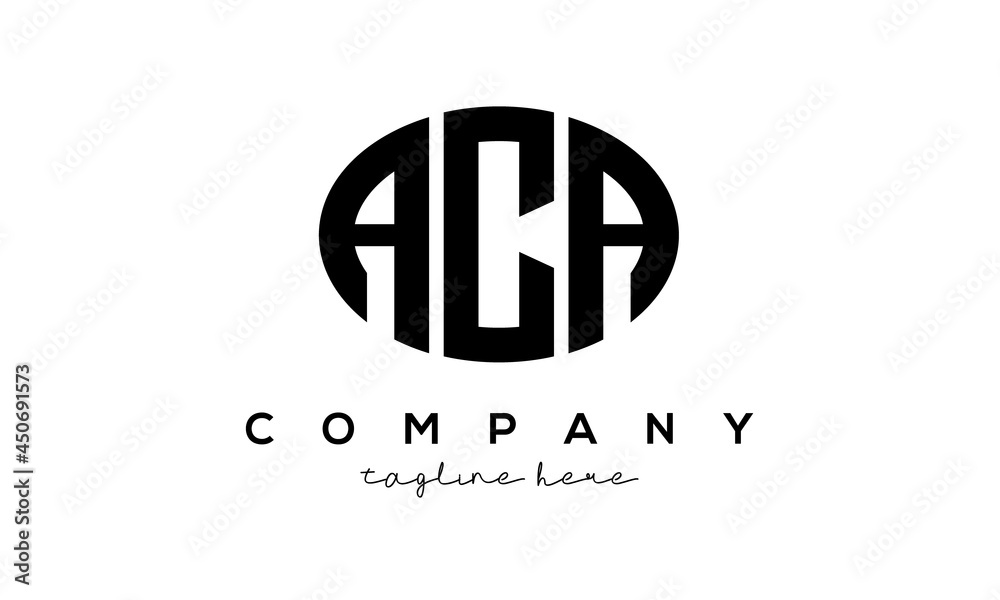 ACA three Letters creative circle logo design ACA three Letters creative circle logo design