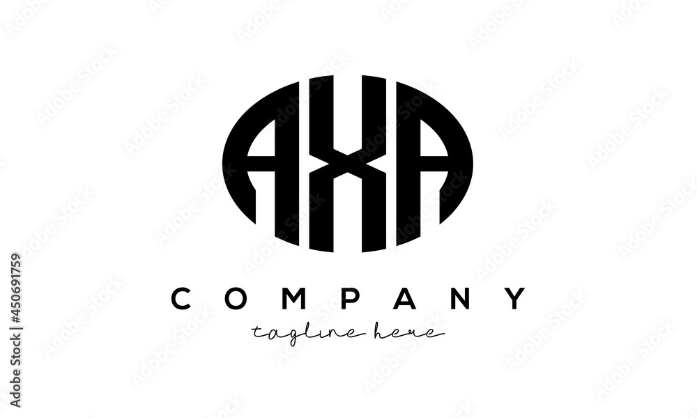 AXA three Letters creative circle logo design AXA three Letters creative circle logo design
