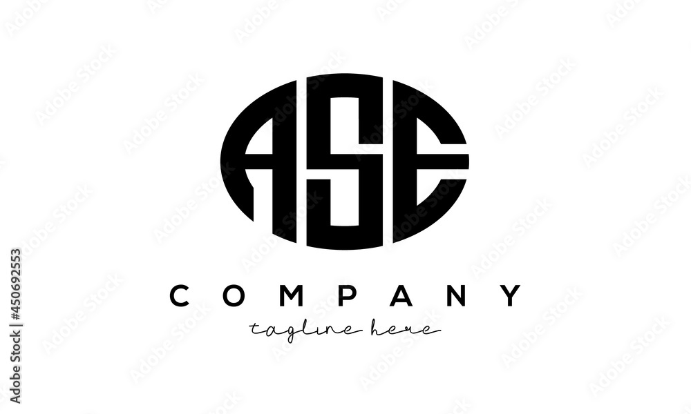ASE three Letters creative circle logo design ASE three Letters creative circle logo design