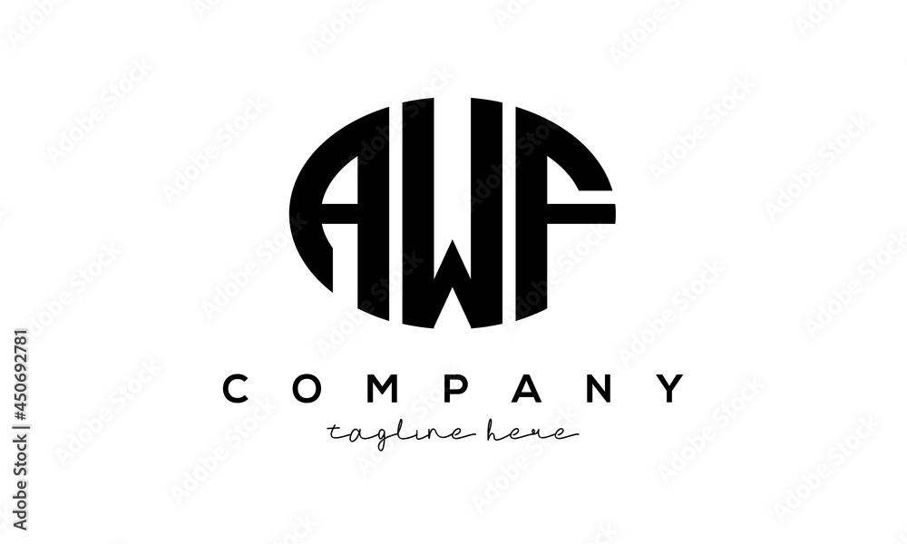 AWF three Letters creative circle logo design