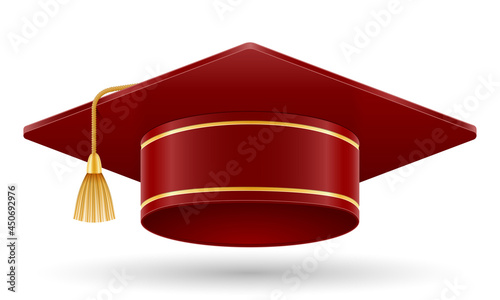 university college and academy graduate hat vector illustration