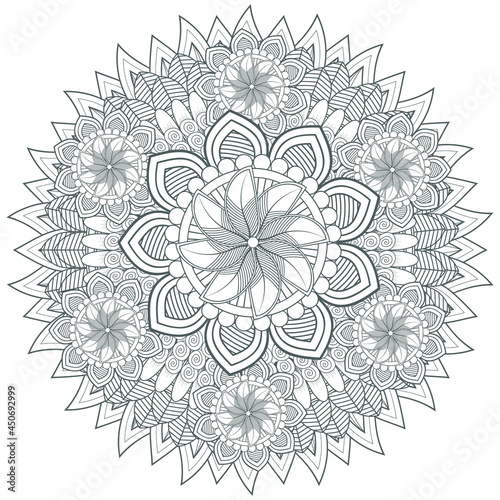 Printable Doodle flowers in monochrome for coloring page, cover, wedding invitation, greeting card, wall art isolated on white background. Hand drawn sketch for an adult anti stress coloring page.