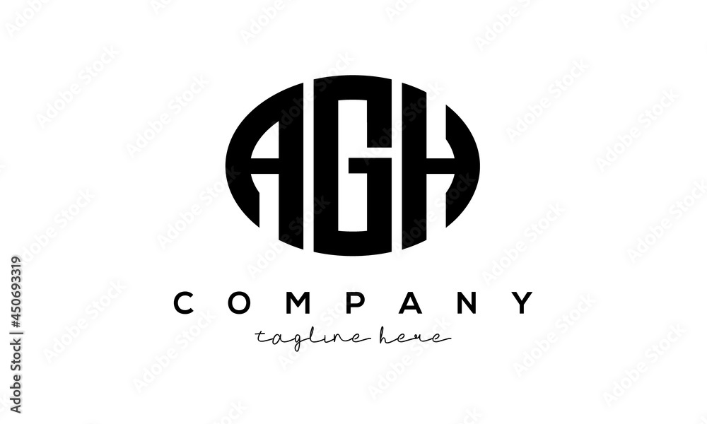 AGH three Letters creative circle logo design