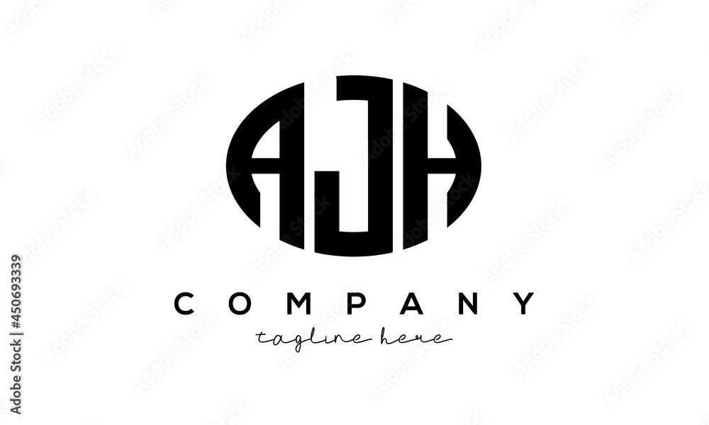 AJH three Letters creative circle logo design