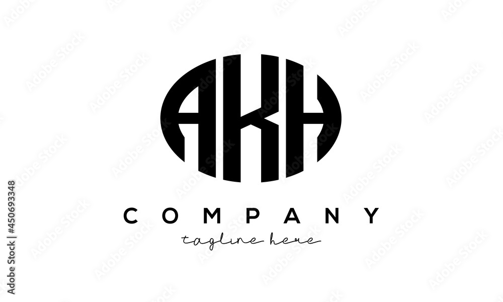 AKH three Letters creative circle logo design