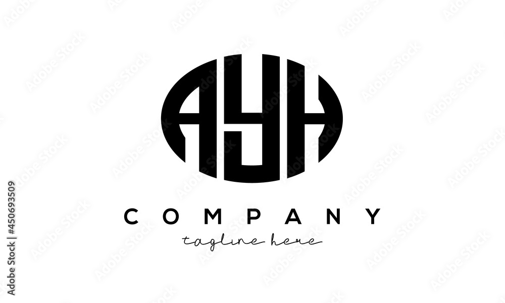 AYH three Letters creative circle logo design