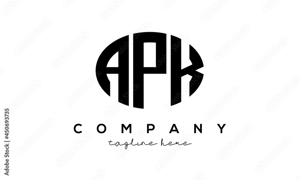 APK three Letters creative circle logo design