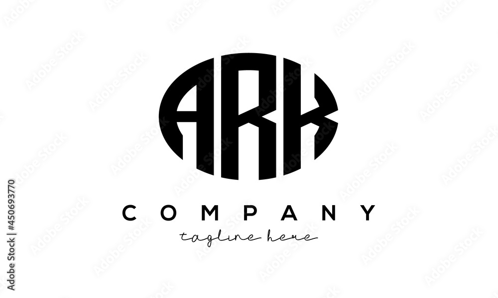 ARK three Letters creative circle logo design ARK three Letters creative circle logo design