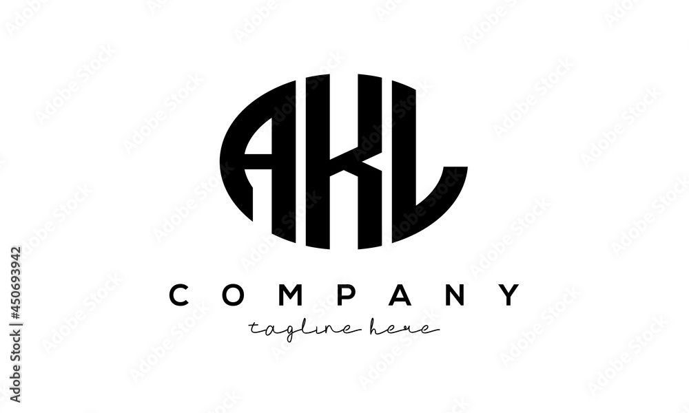 AKL three Letters creative circle logo design AKL three Letters creative circle logo design