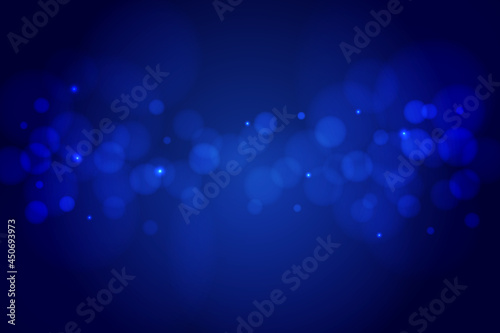 abstract dark blue blurred gradient background with bokeh, vector illustration
