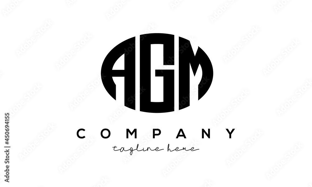AGM three Letters creative circle logo design