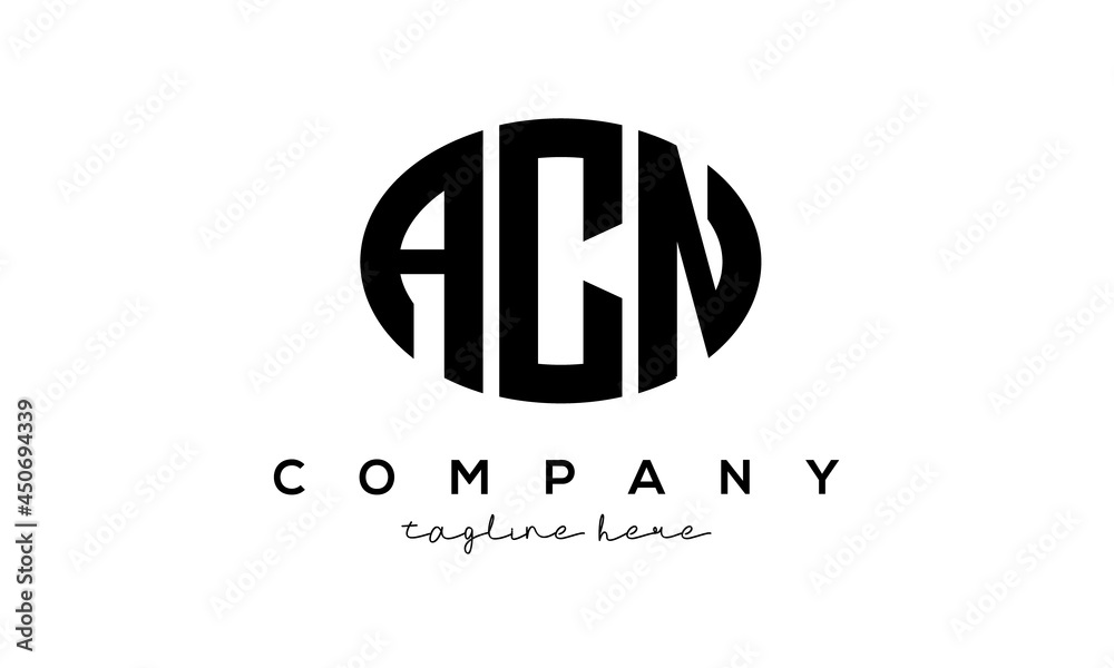 ACN three Letters creative circle logo design