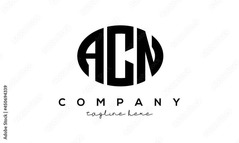ACN three Letters creative circle logo design ACN three Letters creative circle logo design
