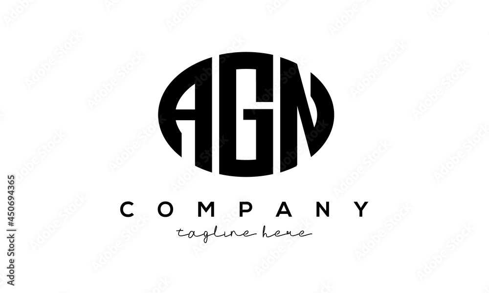 AGN three Letters creative circle logo design AGN three Letters creative circle logo design