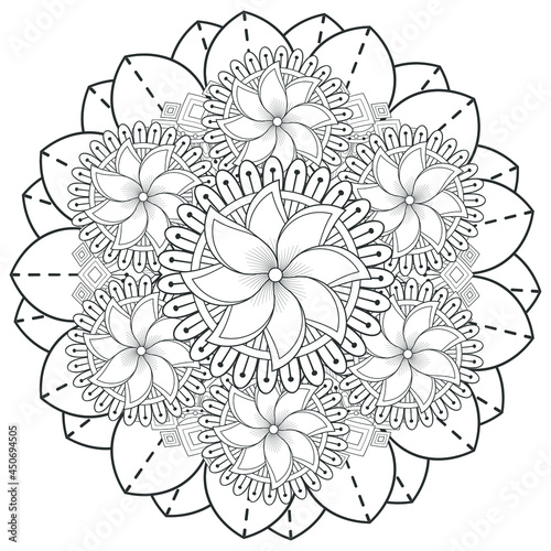 Printable Doodle flowers in monochrome for coloring page  cover  wedding invitation  greeting card  wall art isolated on white background. Hand drawn sketch for an adult anti stress coloring page.