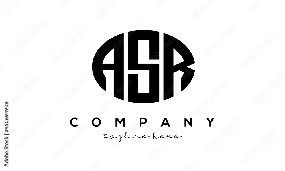 ASR three Letters creative circle logo design ASR three Letters creative circle logo design