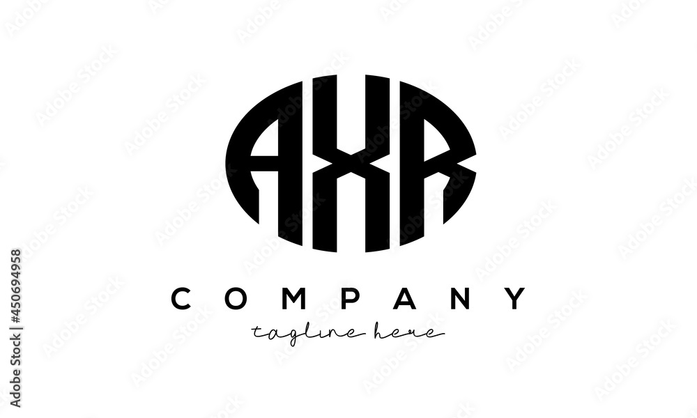 AXR three Letters creative circle logo design AXR three Letters creative circle logo design