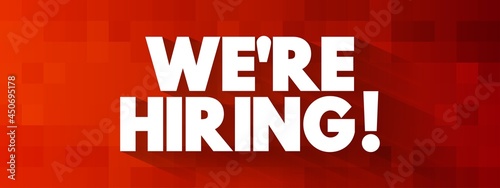 We're hiring text, concept background