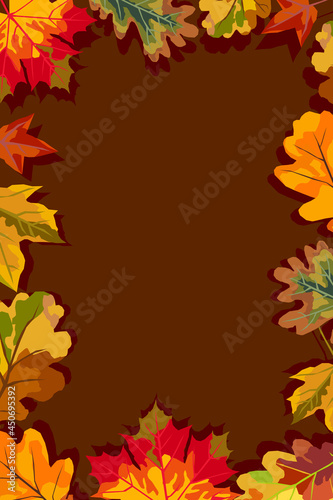 Autumn frame with leaves