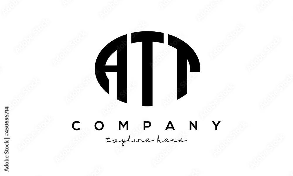 ATT three Letters creative circle logo design ATT three Letters creative circle logo design