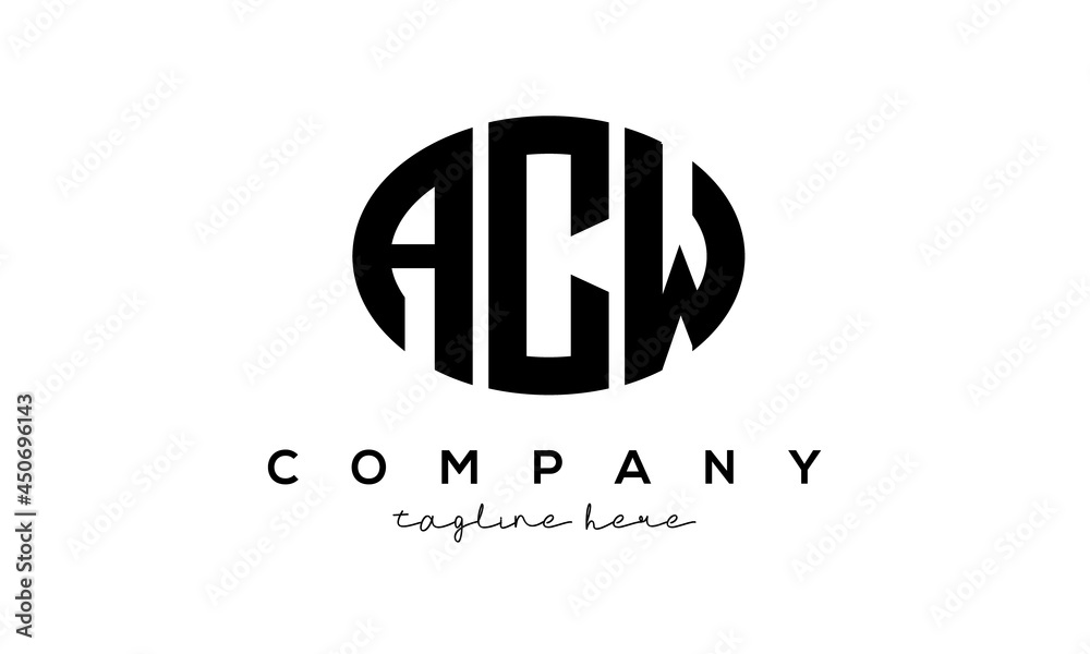 ACW three Letters creative circle logo design ACW three Letters creative circle logo design